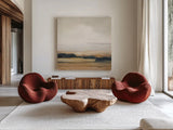 View from the Top Neutral by Julia Purinton. Shown as extra-large giant wall art in a modern living room. Available as an archival giclee rolled canvas, fine art paper, or poster print. SKU 68942a.
