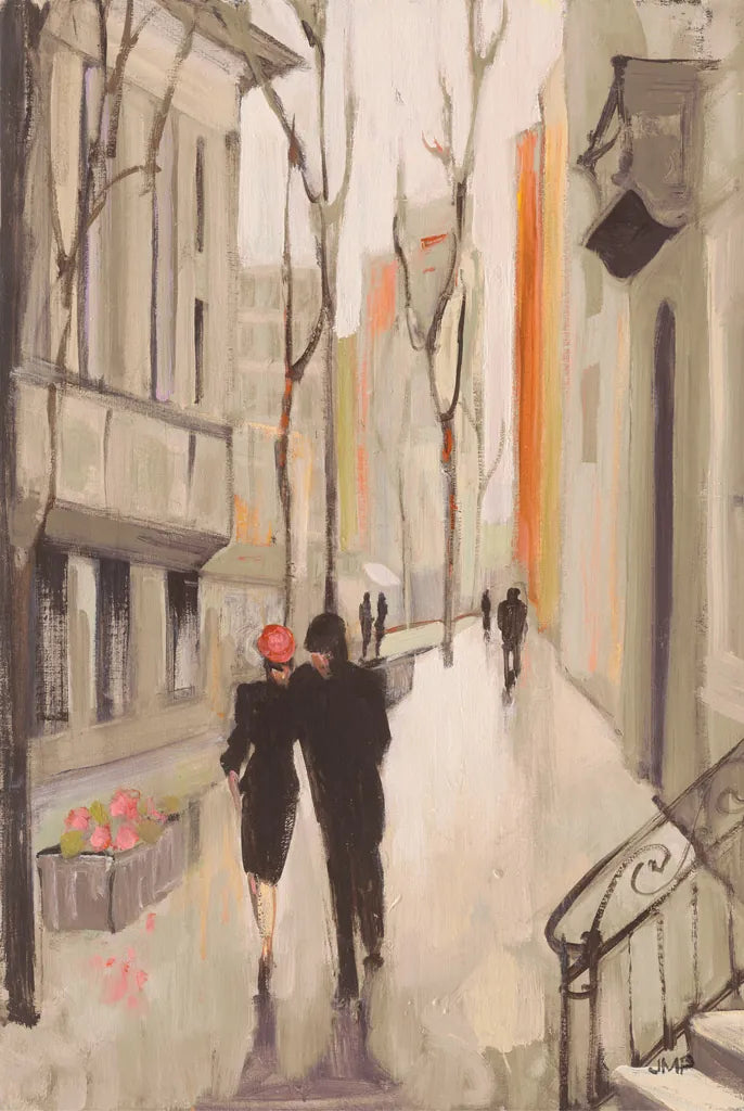 Village Promenade Neutral by Julia Purinton. SKU 15621h. Archival Giclee Fine art print for wall decor.