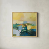Voyage by Julia Purinton. Shown in a natural wood glass frame for a timeless modern aesthetic. Available as an archival giclee rolled canvas, fine art paper, or poster print. SKU 90244a.