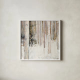 Warm Winter Light II by Julia Purinton. Shown in a crisp white glass frame for a clean and minimalist style. Available as an archival giclee rolled canvas, fine art paper, or poster print. SKU 30552a.