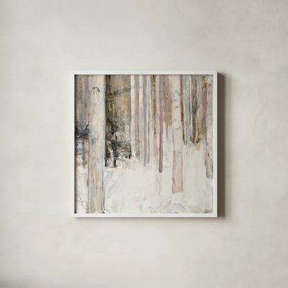 Warm Winter Light II by Julia Purinton. Shown in a crisp white glass frame for a clean and minimalist style. Available as an archival giclee rolled canvas, fine art paper, or poster print. SKU 30552a.