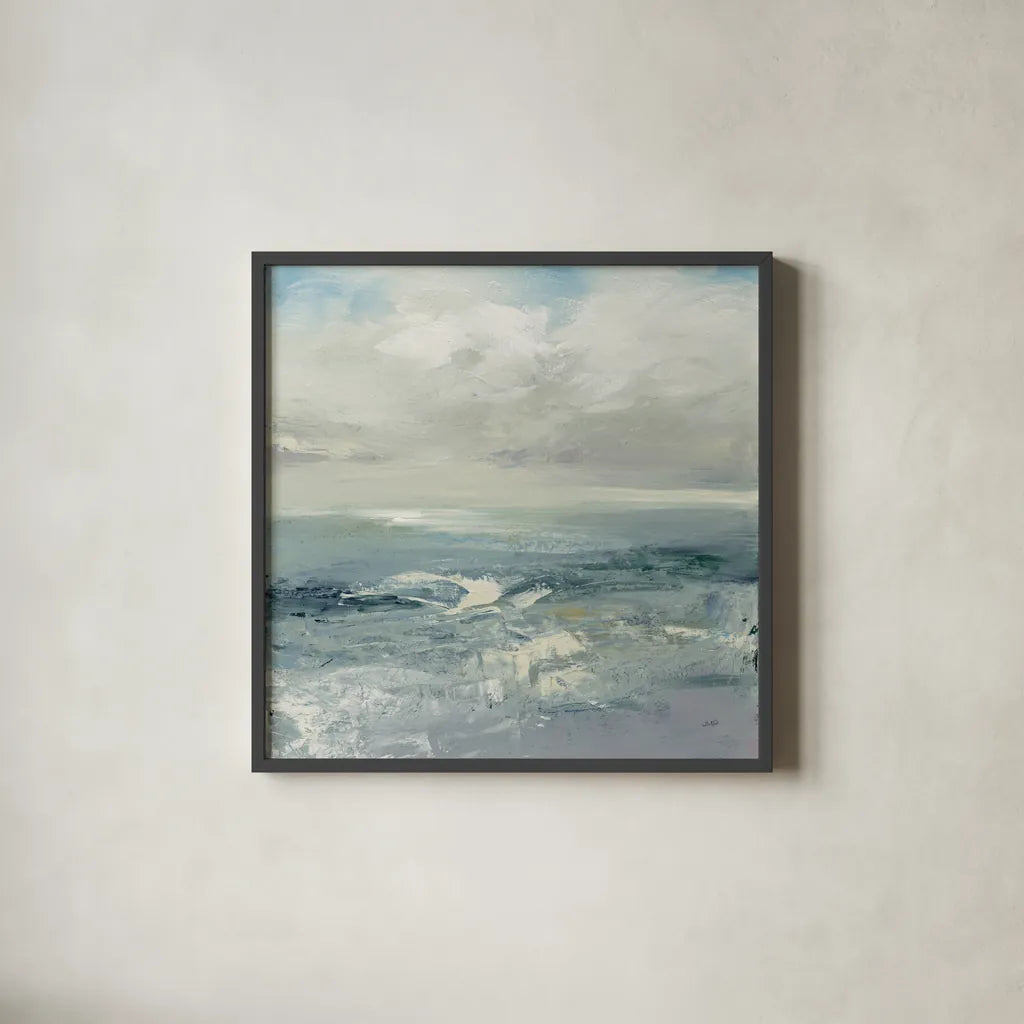 Waves by Julia Purinton. Shown in a sleek black glass frame for a contemporary gallery look. Available as an archival giclee rolled canvas, fine art paper, or poster print. SKU 37620a.