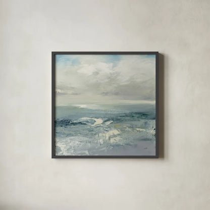 Waves by Julia Purinton. Shown in a sleek black glass frame for a contemporary gallery look. Available as an archival giclee rolled canvas, fine art paper, or poster print. SKU 37620a.