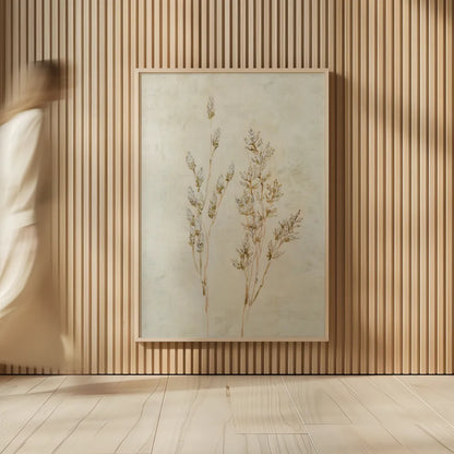 Whispering Grasses II by Julia Purinton. shown as over sized large wall art. Available as an archival giclee rolled canvas, fine art paper, or poster print. SKU 85284h.