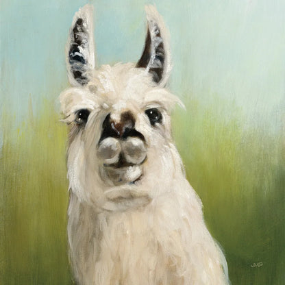 Whos Your Llama I Crop by Julia Purinton. SKU 36176a. Archival Giclee Fine art print for wall decor.
