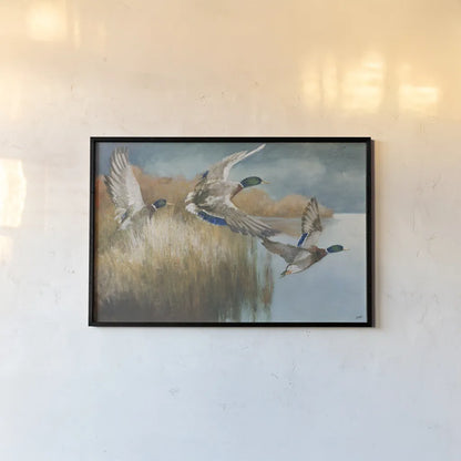 Wild Wings by Julia Purinton. shown as a paper print in a black flame. Available as a archival giclee rolled canvas, fine art paper, or poster print. SKU 97244i.