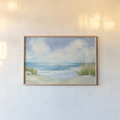 Wind and Waves I by Julia Purinton. shown as a paper print in a natural frame. Available as a archival giclee rolled canvas, fine art paper, or poster print. SKU 46966i.