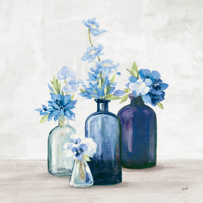 Windowsill Garden I Cobalt by Julia Purinton. SKU 67768a. Archival Giclee Fine art print for wall decor.