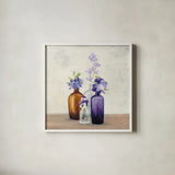 Windowsill Garden II by Julia Purinton. Shown in a crisp white glass frame for a clean and minimalist style. Available as an archival giclee rolled canvas, fine art paper, or poster print. SKU 54617a.