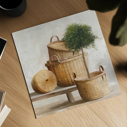Woven Still Life by Julia Purinton. Shown as a detailed flat fine art print, highlighting archival giclee quality. Available as an archival giclee rolled canvas, fine art paper, or poster print. SKU 73764a.