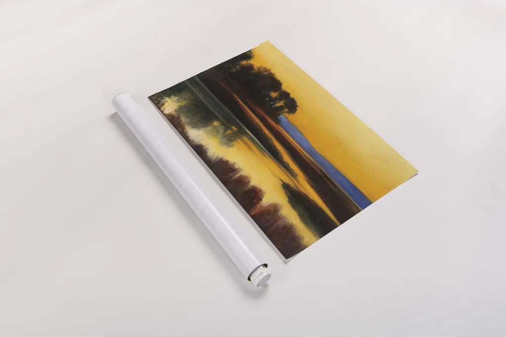 Yellow Twlight Crop by Julia Purinton. shown as a rolled paper print. Available as archival giclee rolled canvas, fine art paper, or poster print. SKU 19681i.