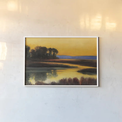 Yellow Twlight Crop by Julia Purinton. shown as a paper print in a white frame. Available as a archival giclee rolled canvas, fine art paper, or poster print. SKU 19681i.