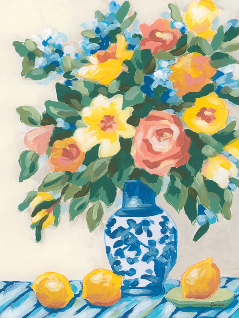 Bouquet with Lemons I by June Erica Vess