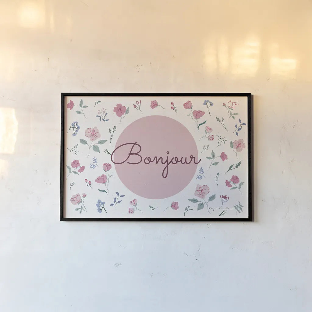 French Garden I by Kasia Kucwaj-Tybur. shown as a paper print in a black flame. Available as a archival giclee rolled canvas, fine art paper, or poster print. SKU 83406i.