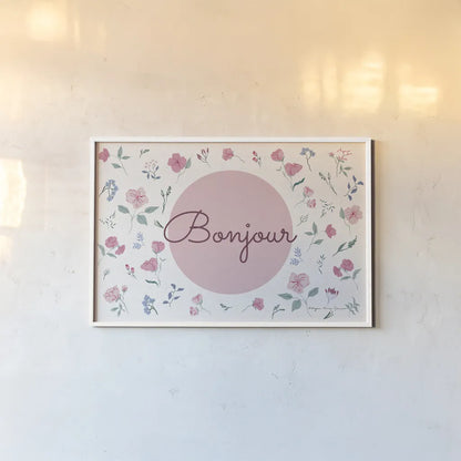 French Garden I by Kasia Kucwaj-Tybur. shown as a paper print in a white frame. Available as a archival giclee rolled canvas, fine art paper, or poster print. SKU 83406i.