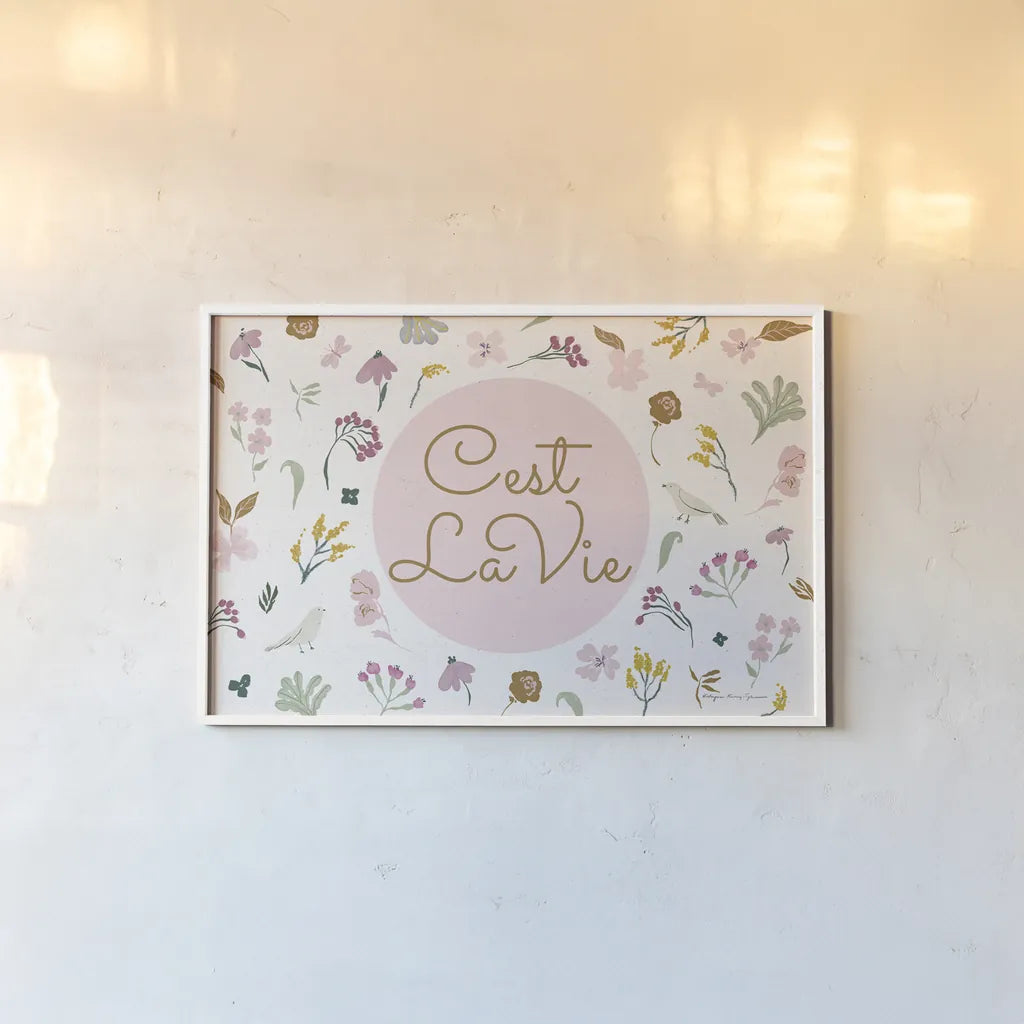 French Garden III by Kasia Kucwaj-Tybur. shown as a paper print in a white frame. Available as a archival giclee rolled canvas, fine art paper, or poster print. SKU 83408i.