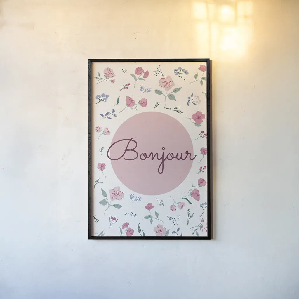 French Garden V by Kasia Kucwaj-Tybur. shown as a paper print in a black flame. Available as a archival giclee rolled canvas, fine art paper, or poster print. SKU 83523h.