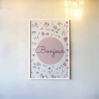 French Garden V by Kasia Kucwaj-Tybur. shown as a paper print in a white frame. Available as a archival giclee rolled canvas, fine art paper, or poster print. SKU 83523h.