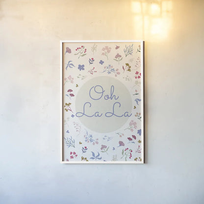 French Garden VI by Kasia Kucwaj-Tybur. shown as a paper print in a white frame. Available as a archival giclee rolled canvas, fine art paper, or poster print. SKU 83524h.