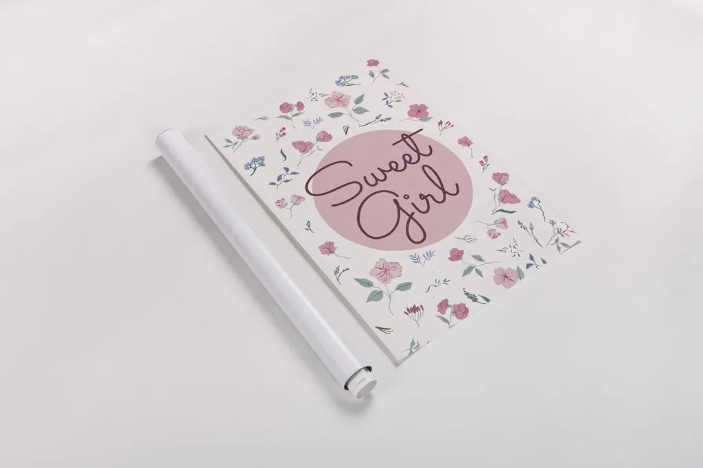 French Words V Girl by Kasia Kucwaj-Tybur. shown as a rolled paper print. Available as archival giclee rolled canvas, fine art paper, or poster print. SKU 83640h.