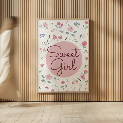 French Words V Girl by Kasia Kucwaj-Tybur. shown as over sized large wall art. Available as an archival giclee rolled canvas, fine art paper, or poster print. SKU 83640h.