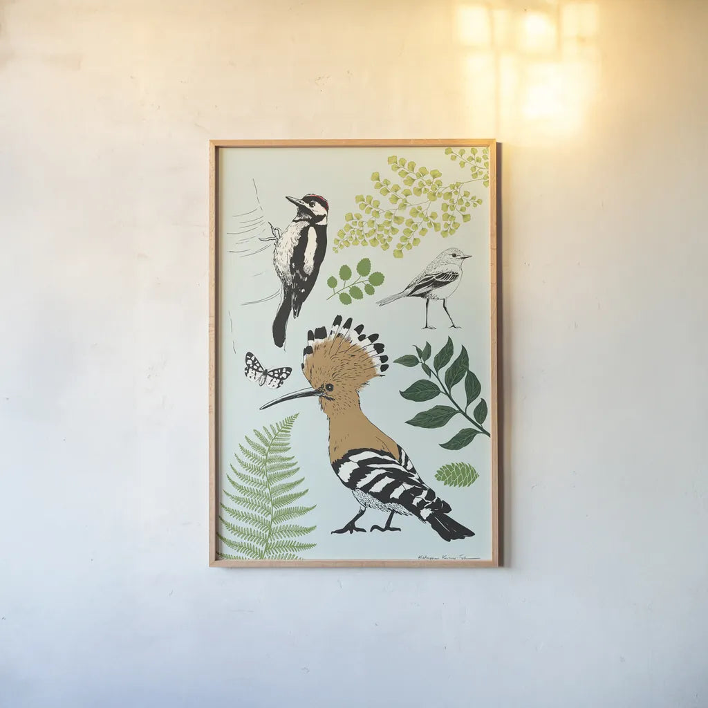 Nature Chart II by Kasia Kucwaj-Tybur. shown as a paper print in a natural frame. Available as a archival giclee rolled canvas, fine art paper, or poster print. SKU 81330h.