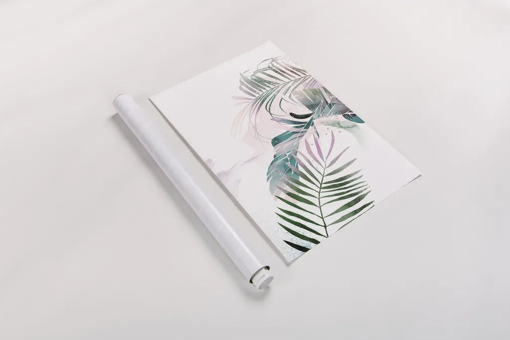 Tropical Floral III by Kasia Kucwaj-Tybur. shown as a rolled paper print. Available as archival giclee rolled canvas, fine art paper, or poster print. SKU 81518h.