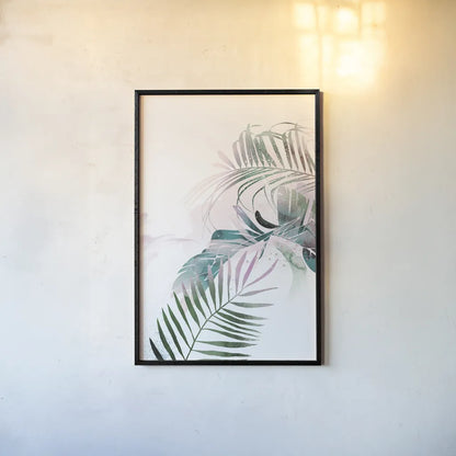 Tropical Floral III by Kasia Kucwaj-Tybur. shown as a paper print in a black flame. Available as a archival giclee rolled canvas, fine art paper, or poster print. SKU 81518h.