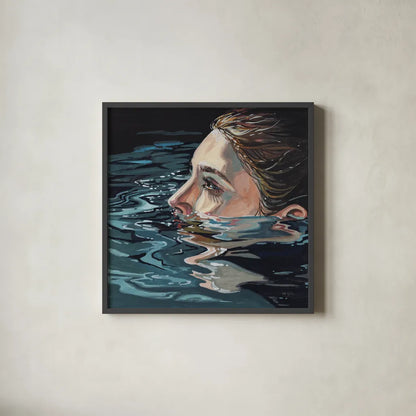 A Still Moment by Kate Jarvik Birch. Shown in a sleek black glass frame for a contemporary gallery look. Available as an archival giclee rolled canvas, fine art paper, or poster print. SKU 101971a.