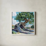 A Tree That Adapts to Change by Kate Jarvik Birch. Shown in a crisp white glass frame for a clean and minimalist style. Available as an archival giclee rolled canvas, fine art paper, or poster print. SKU 98544a.