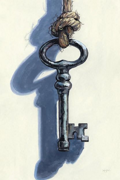 Antique Mystery Key by Kate Jarvik Birch. SKU 102975h. Archival Giclee Fine art print for wall decor.