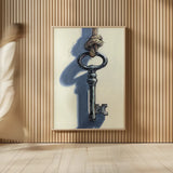 Antique Mystery Key by Kate Jarvik Birch. shown as over sized large wall art. Available as an archival giclee rolled canvas, fine art paper, or poster print. SKU 102975h.
