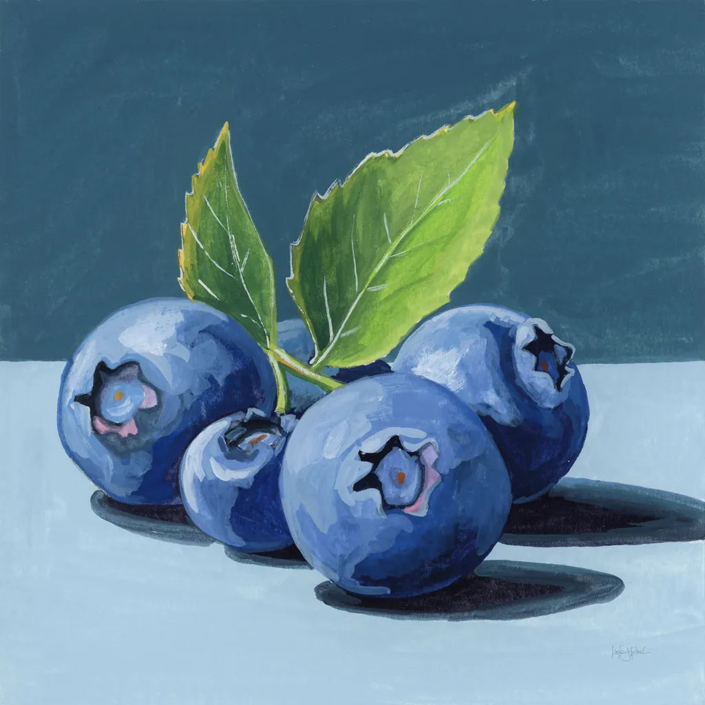 Beautiful Blueberries by Kate Jarvik Birch. SKU 98547a. Archival Giclee Fine art print for wall decor.