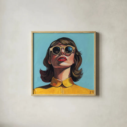 Beautiful Sunshiny Day by Kate Jarvik Birch. Shown in a natural wood glass frame for a timeless modern aesthetic. Available as an archival giclee rolled canvas, fine art paper, or poster print. SKU 98588a.