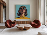 Beautiful Sunshiny Day by Kate Jarvik Birch. Shown as extra-large giant wall art in a modern living room. Available as an archival giclee rolled canvas, fine art paper, or poster print. SKU 98588a.
