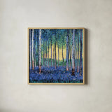 Birch Forest Flower Garden by Kate Jarvik Birch. Shown in a natural wood glass frame for a timeless modern aesthetic. Available as an archival giclee rolled canvas, fine art paper, or poster print. SKU 99739a.