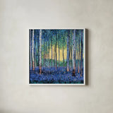 Birch Forest Flower Garden by Kate Jarvik Birch. Shown in a crisp white glass frame for a clean and minimalist style. Available as an archival giclee rolled canvas, fine art paper, or poster print. SKU 99739a.