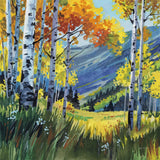 Birch Grove Early Fall by Kate Jarvik Birch. SKU 101975a. Archival Giclee Fine art print for wall decor.