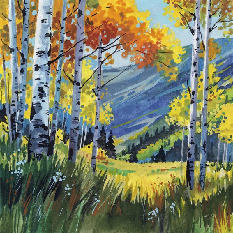 Birch Grove Early Fall by Kate Jarvik Birch. SKU 101975a. Archival Giclee Fine art print for wall decor.