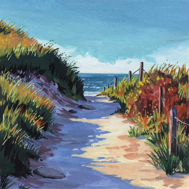 Breezy Beach Pathway by Kate Jarvik Birch. SKU 101985a. Archival Giclee Fine art print for wall decor.