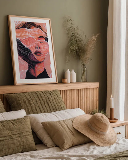 Caught in a Daydream by Kate Jarvik Birch. shown as a paper print in a natural frame. Available as a archival giclee rolled canvas, fine art paper, or poster print. SKU 99686h.