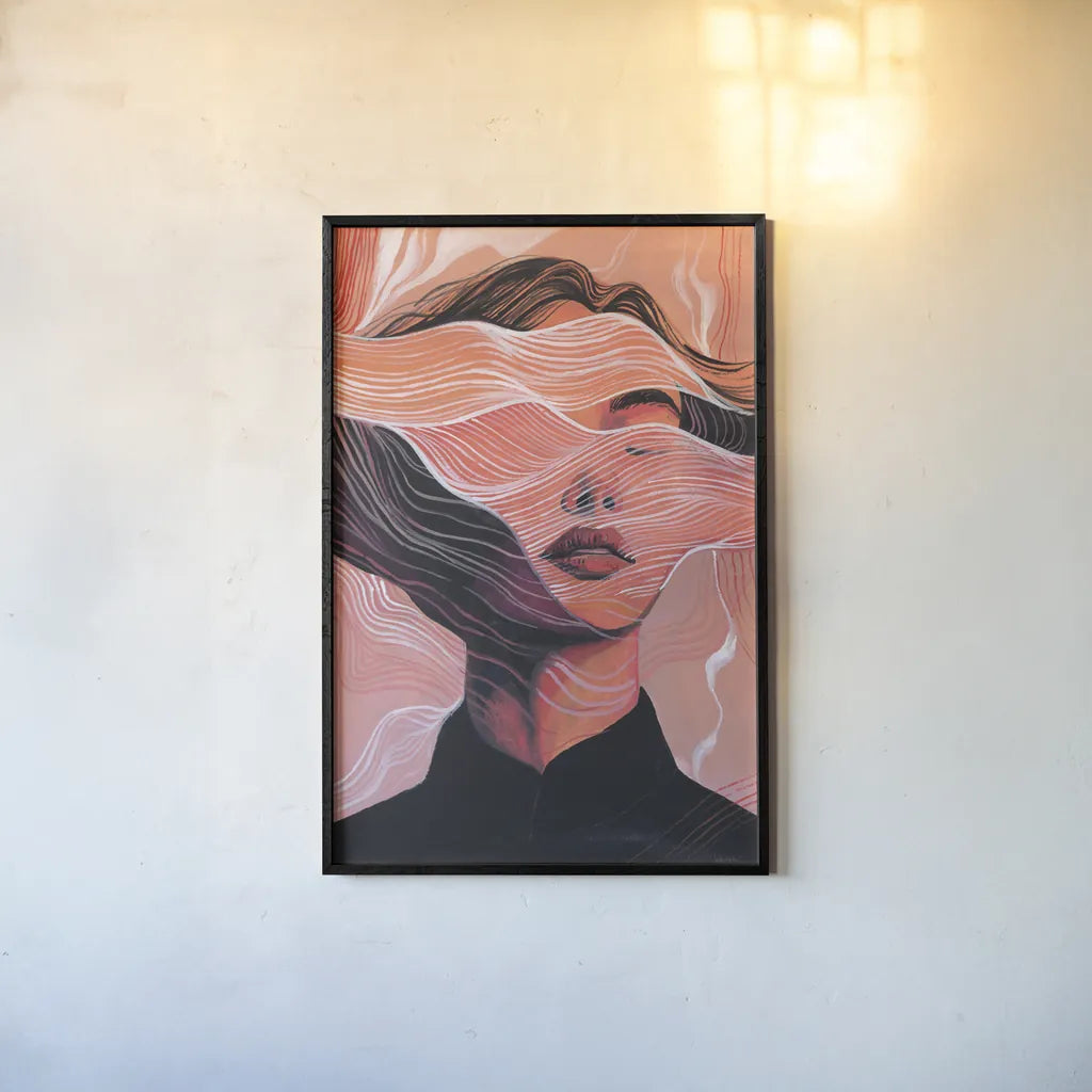 Caught in a Daydream by Kate Jarvik Birch. shown as a paper print in a black flame. Available as a archival giclee rolled canvas, fine art paper, or poster print. SKU 99686h.