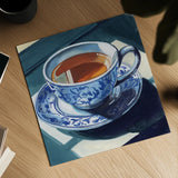 Chinoiserie Tea Time by Kate Jarvik Birch. Shown as a detailed flat fine art print, highlighting archival giclee quality. Available as an archival giclee rolled canvas, fine art paper, or poster print. SKU 98558a.