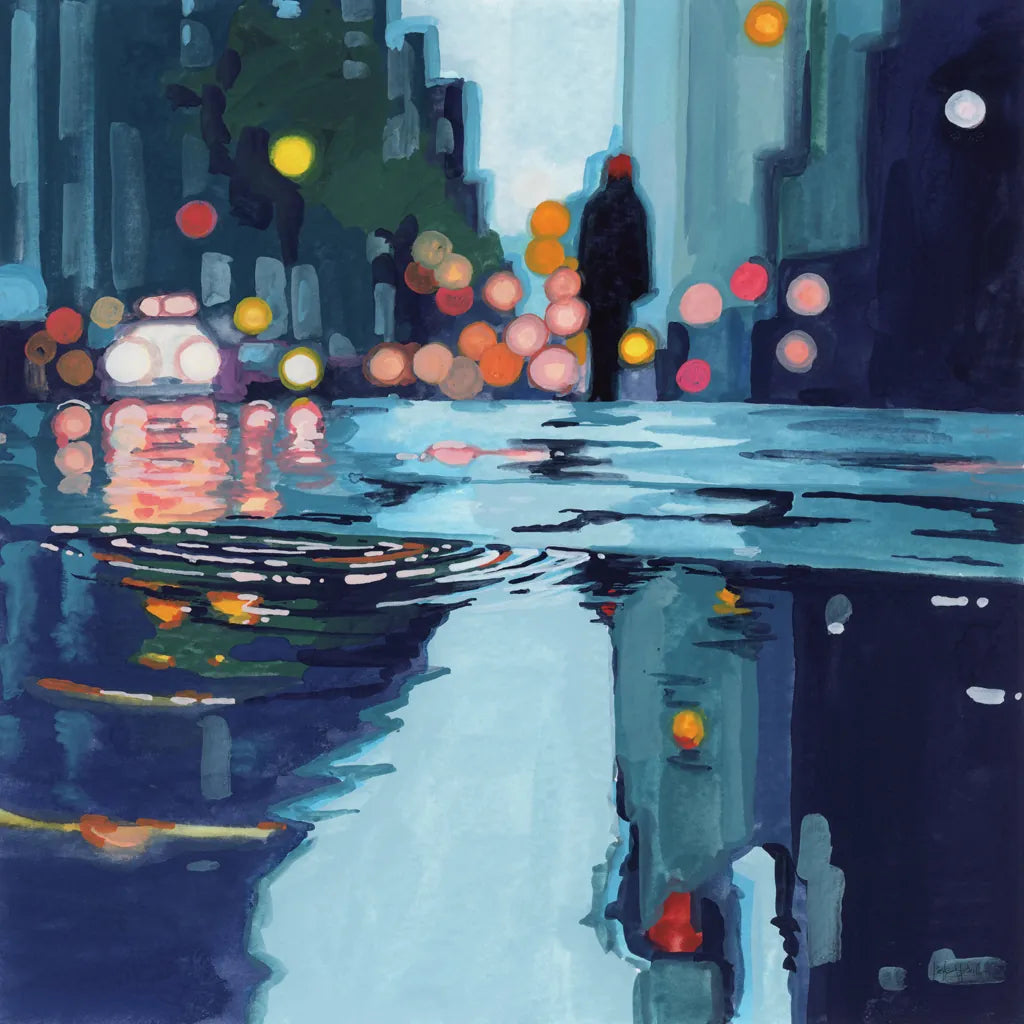 City Puddles After Storm by Kate Jarvik Birch. SKU 98635a. Archival Giclee Fine art print for wall decor.