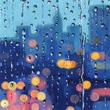 City Rain on Window by Kate Jarvik Birch. SKU 98599a. Archival Giclee Fine art print for wall decor.