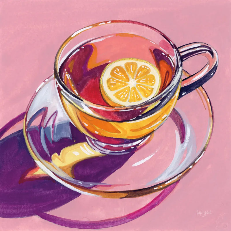 Clear Cup of Tea With Lemon by Kate Jarvik Birch. SKU 98593a. Archival Giclee Fine art print for wall decor.