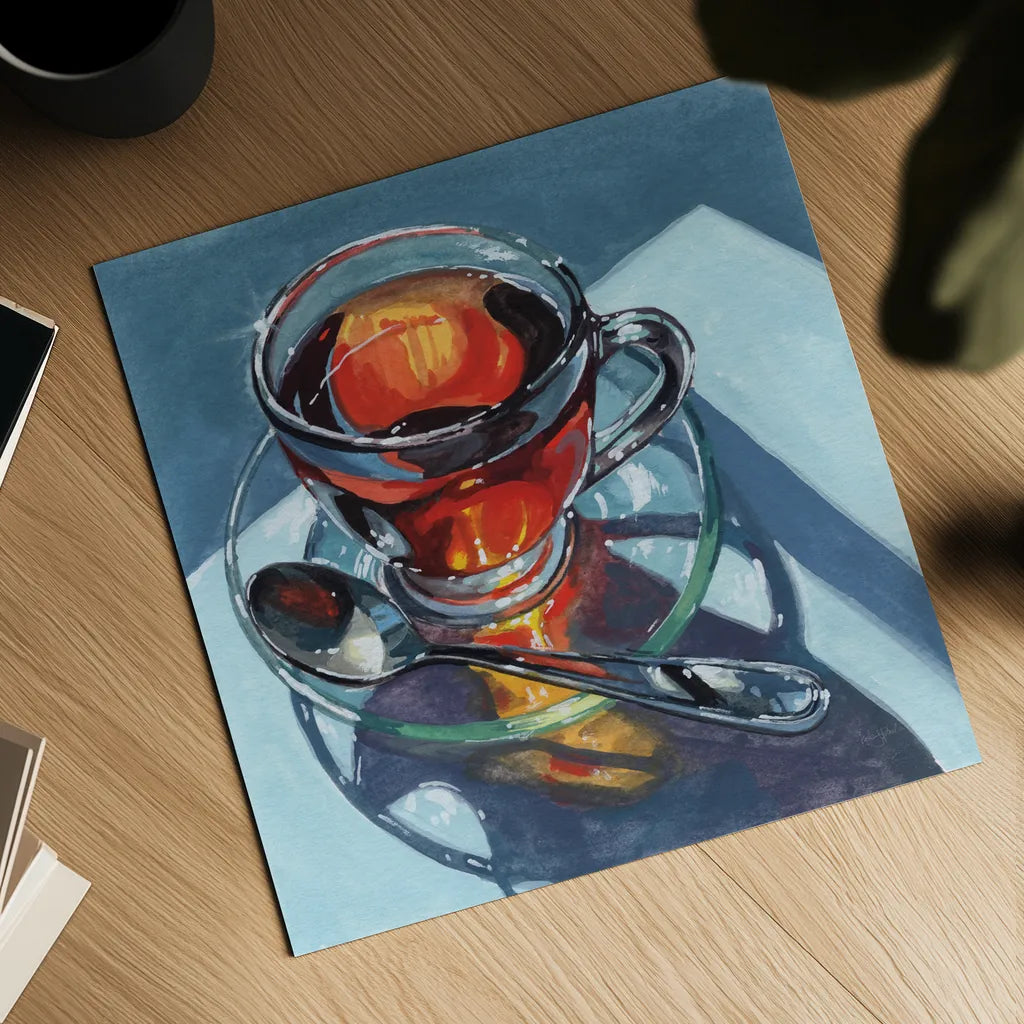 Clear Teacup Morning Light by Kate Jarvik Birch. Shown as a detailed flat fine art print, highlighting archival giclee quality. Available as an archival giclee rolled canvas, fine art paper, or poster print. SKU 102968a.
