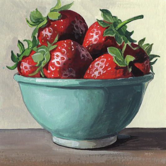 Country Kitchen Strawberries by Kate Jarvik Birch. SKU 100955a. Archival Giclee Fine art print for wall decor.