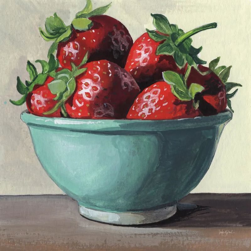 Country Kitchen Strawberries by Kate Jarvik Birch. SKU 100955a. Archival Giclee Fine art print for wall decor.