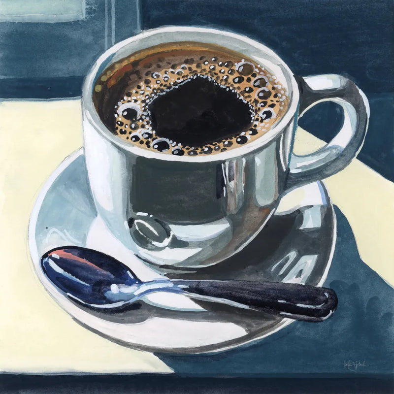 Dusk Dinner Coffee by Kate Jarvik Birch. SKU 99557a. Archival Giclee Fine art print for wall decor.